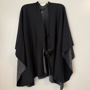 Marc New York Cape Black with Pom Pom Tie Front